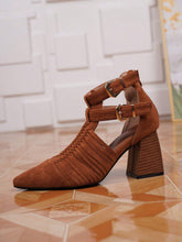 Pointed Toe Woven Hollow Out Roman Style High Heel Sandals For Women, Vintage European Design